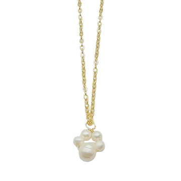 pearl cluster necklace gold