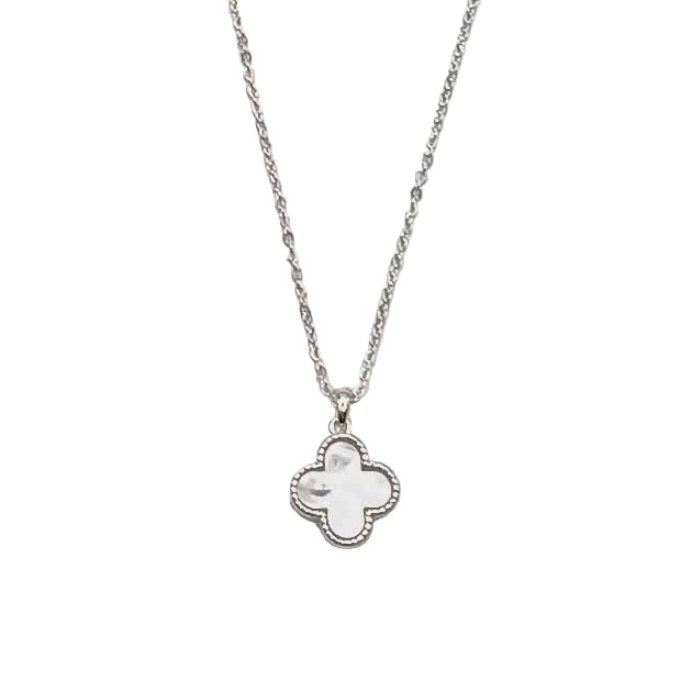 Stainless Steel Necklace - Little  Lucky with Mother of Pearl