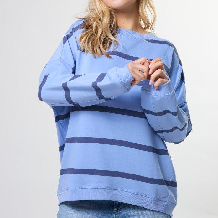Newport Sweat - Cross Stripe - Cornflower