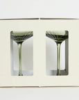 Ribbed Coupe Cocktail Glasses Set of 2 | Olive