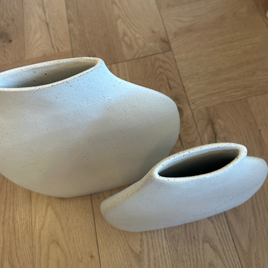 Organic Ceramic Vases - Sandy White