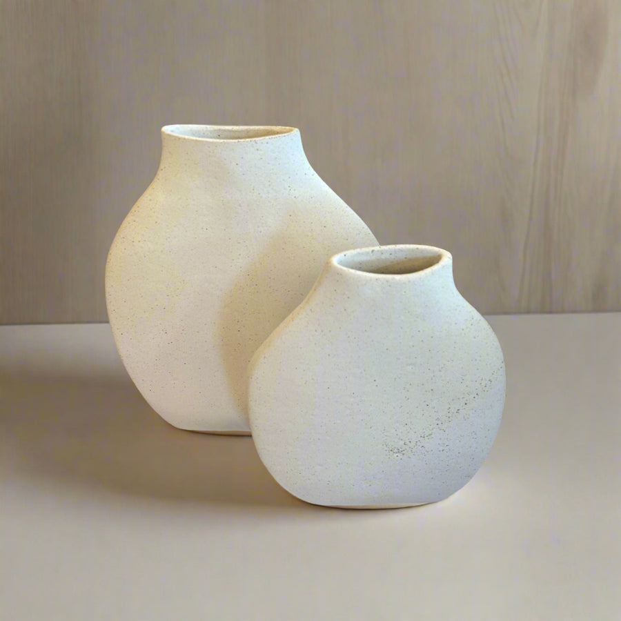 Organic Ceramic Vases - Sandy White