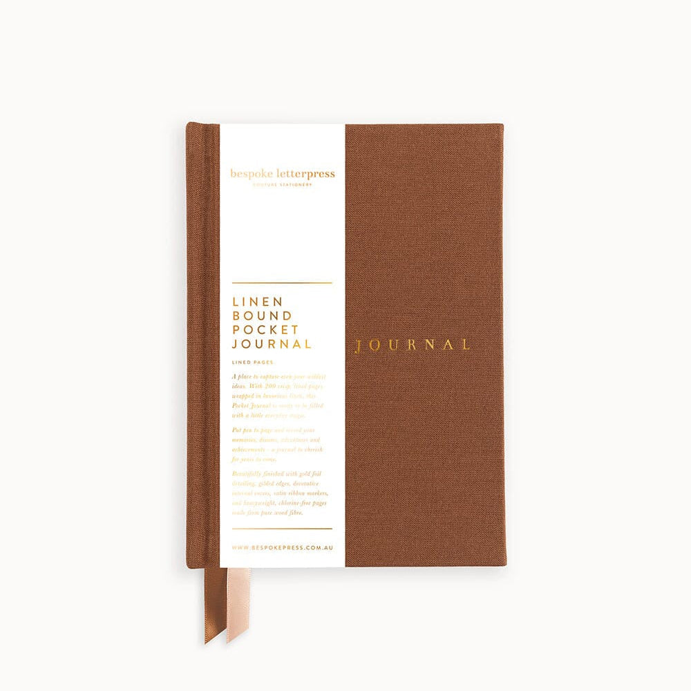 Linen Bound Pocket Journal | Mocha