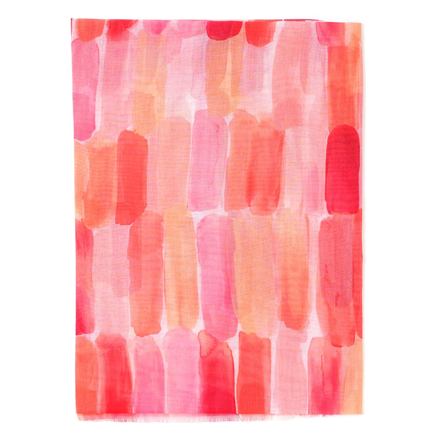 Print Scarf - Orange + Red