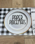 Paper Placemats (30 Sheets) - Black + White Check
