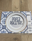 Paper Placemats (30 Sheets) - Blue Tile