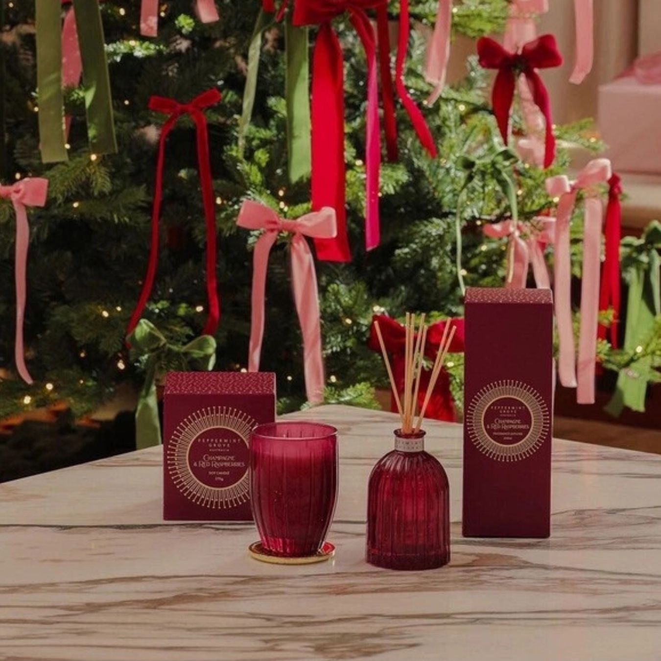 Peppermint Grove Soy Candle - Champagne + Red Raspberries | 370g