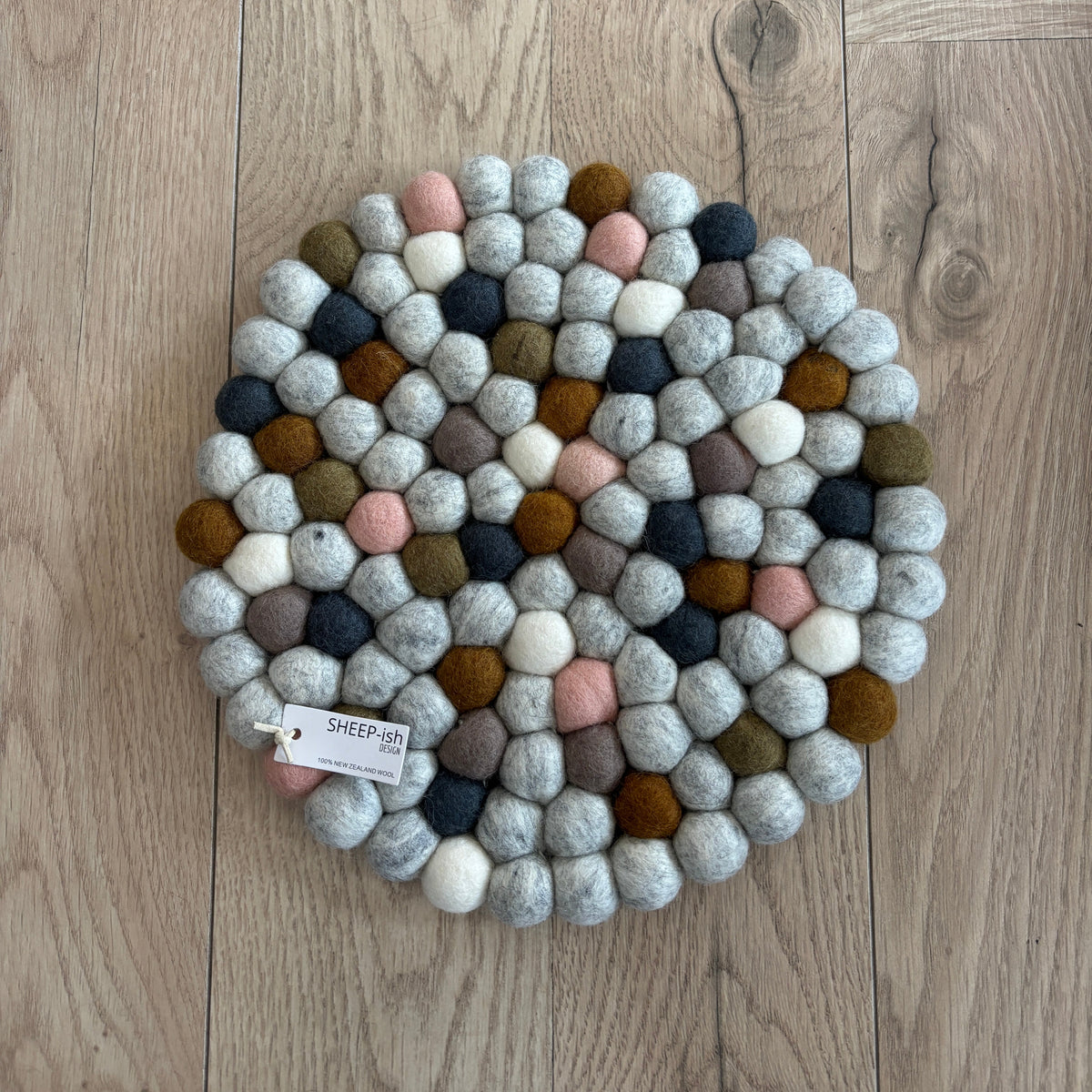 Felt Ball Pot Stand - Earthy Multi