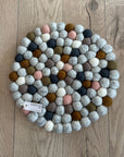 Felt Ball Pot Stand - Earthy Multi