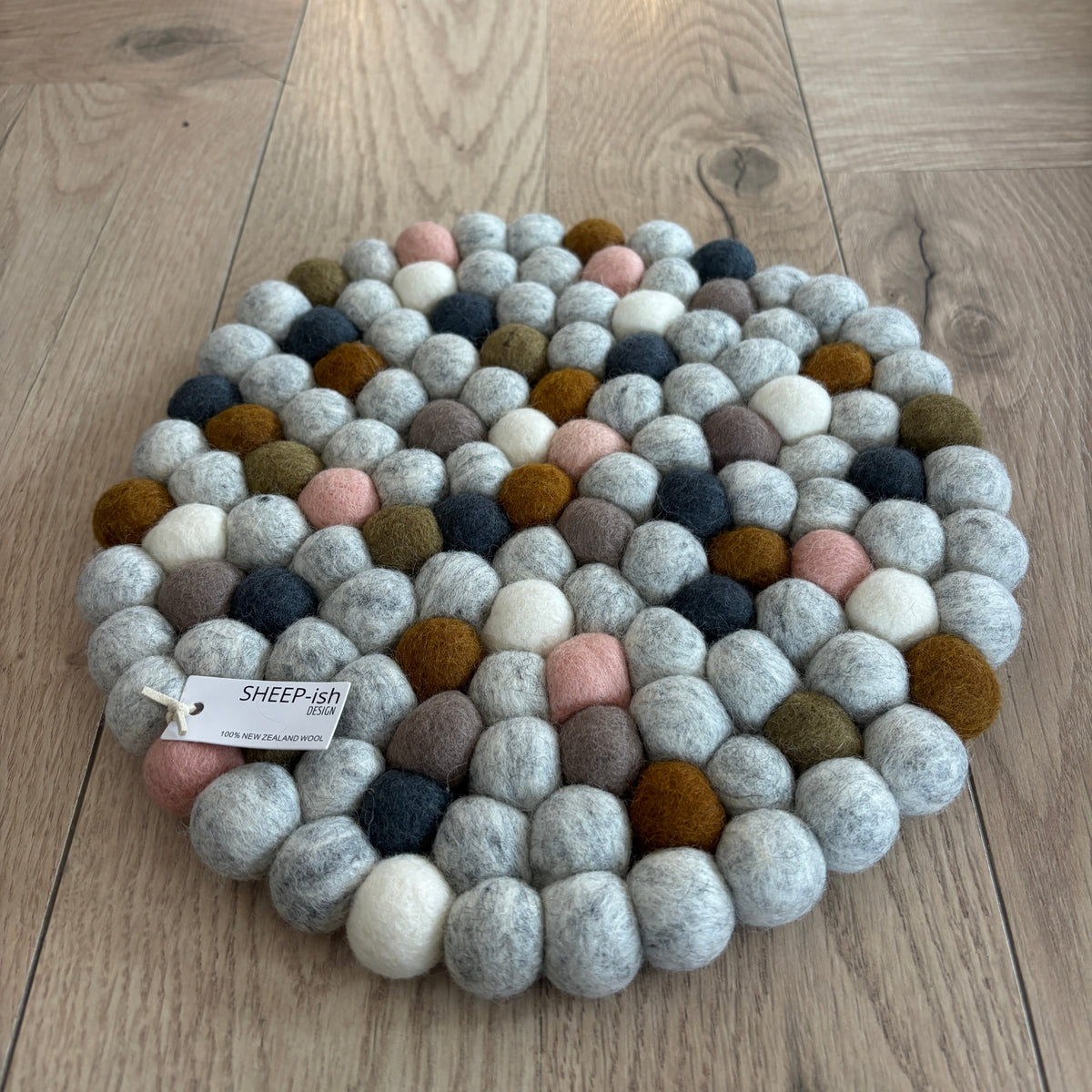Felt Ball Pot Stand - Earthy Multi