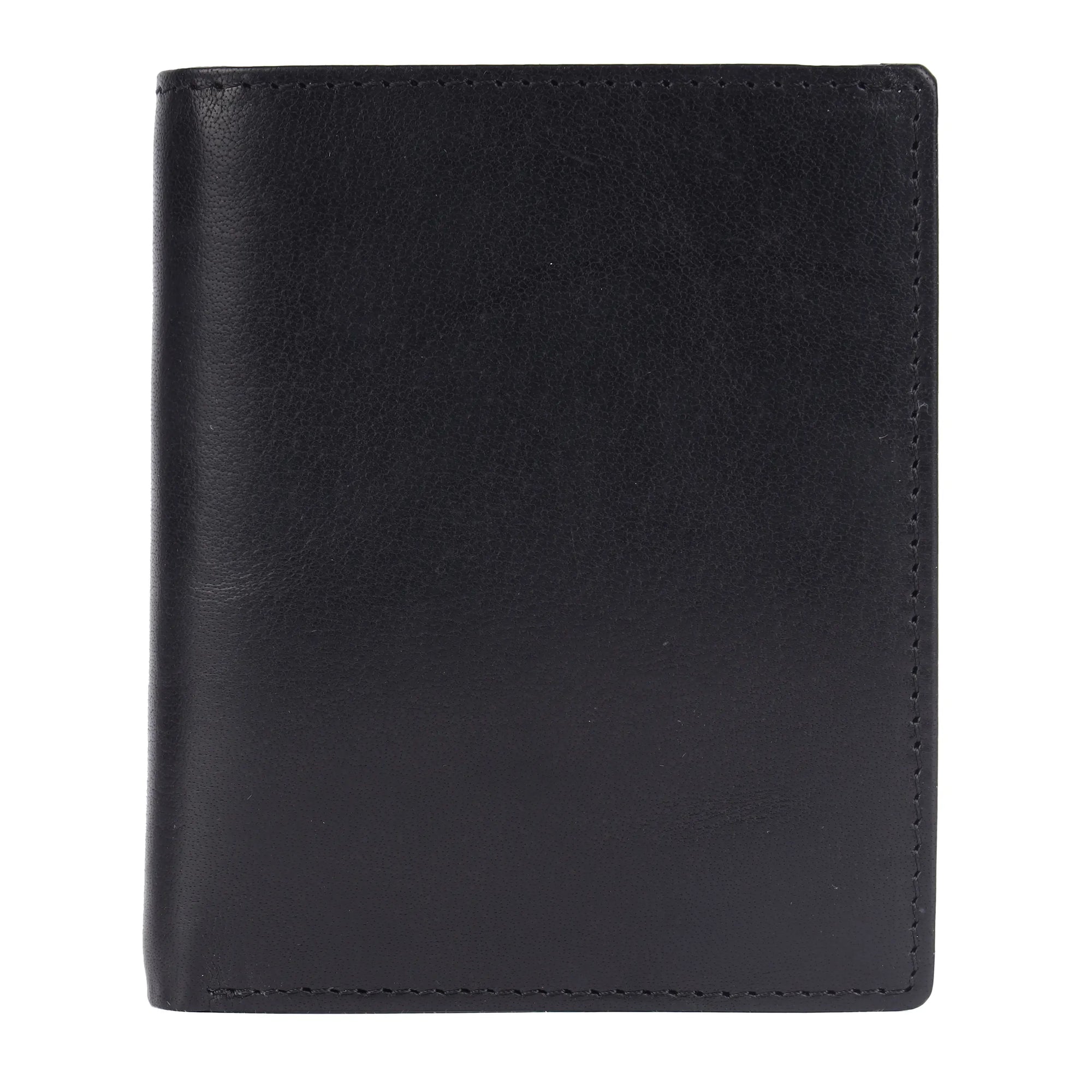 Black leather wallet on a white background