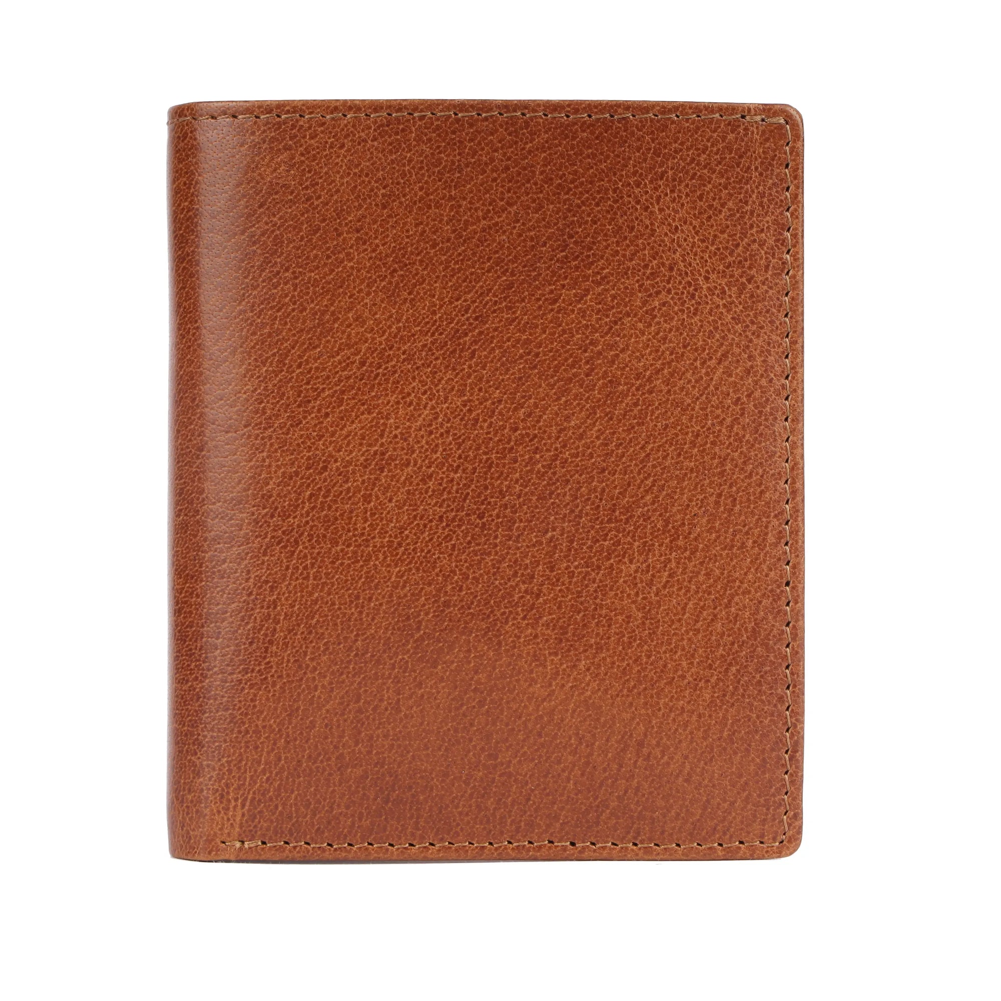 Brown leather wallet on a white background