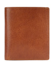 Brown leather wallet on a white background