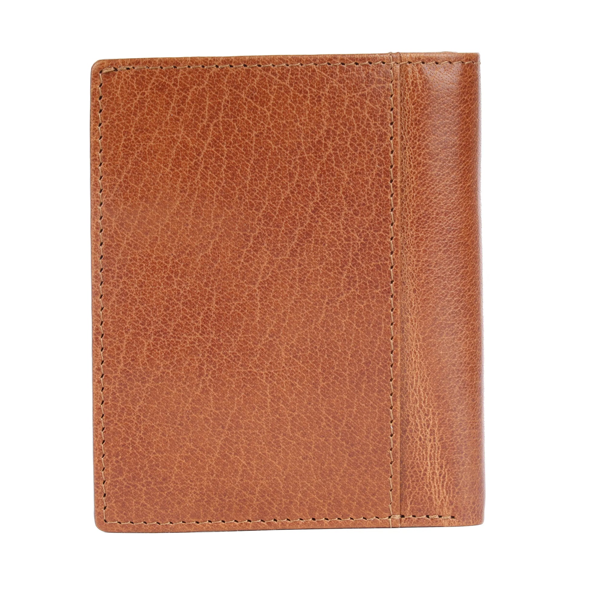 Brown leather wallet on a white background
