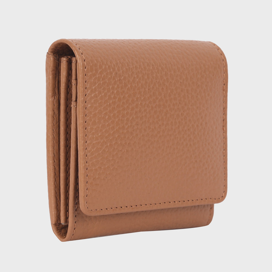 Leather Wallet Small - Leonora | Camel