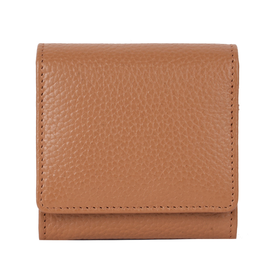Leather Wallet Small - Leonora | Camel
