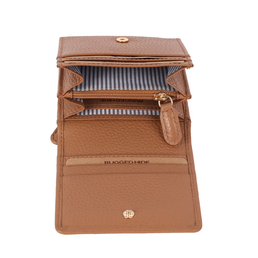Leather Wallet Small - Leonora | Camel