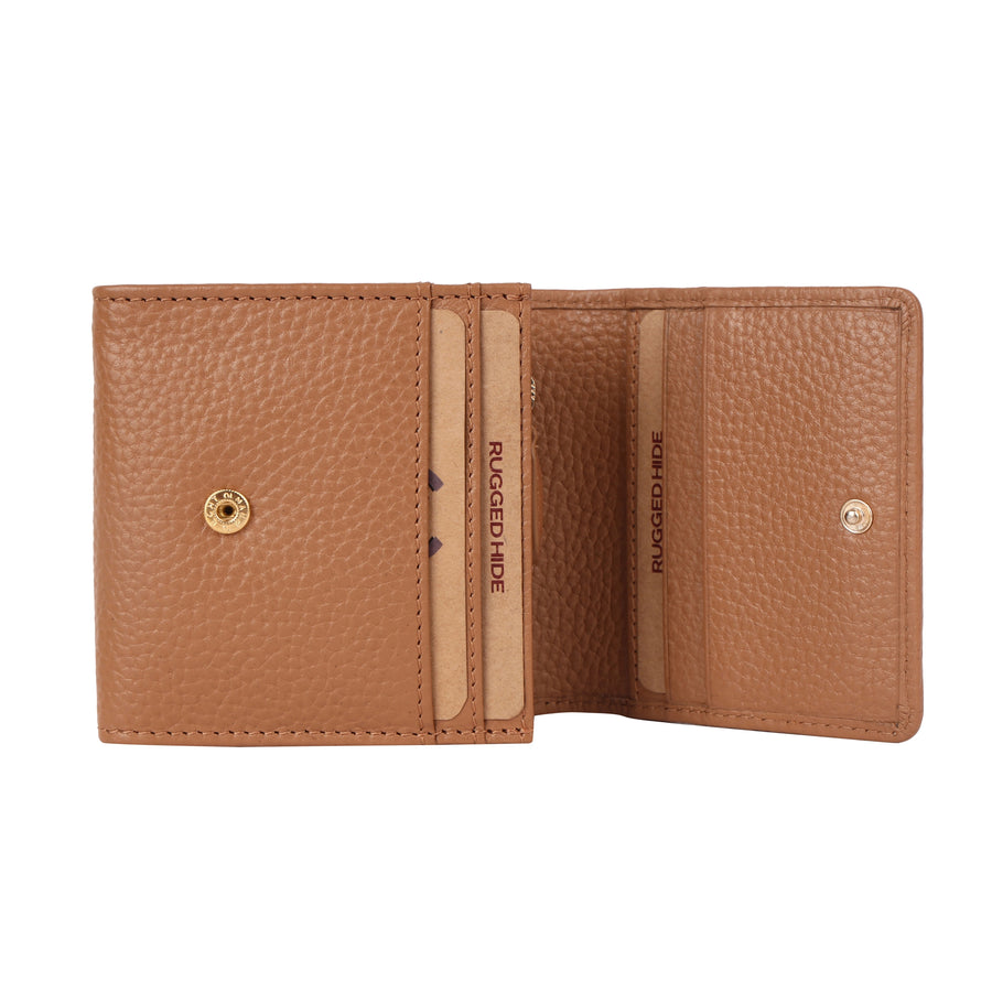 Leather Wallet Small - Leonora | Camel