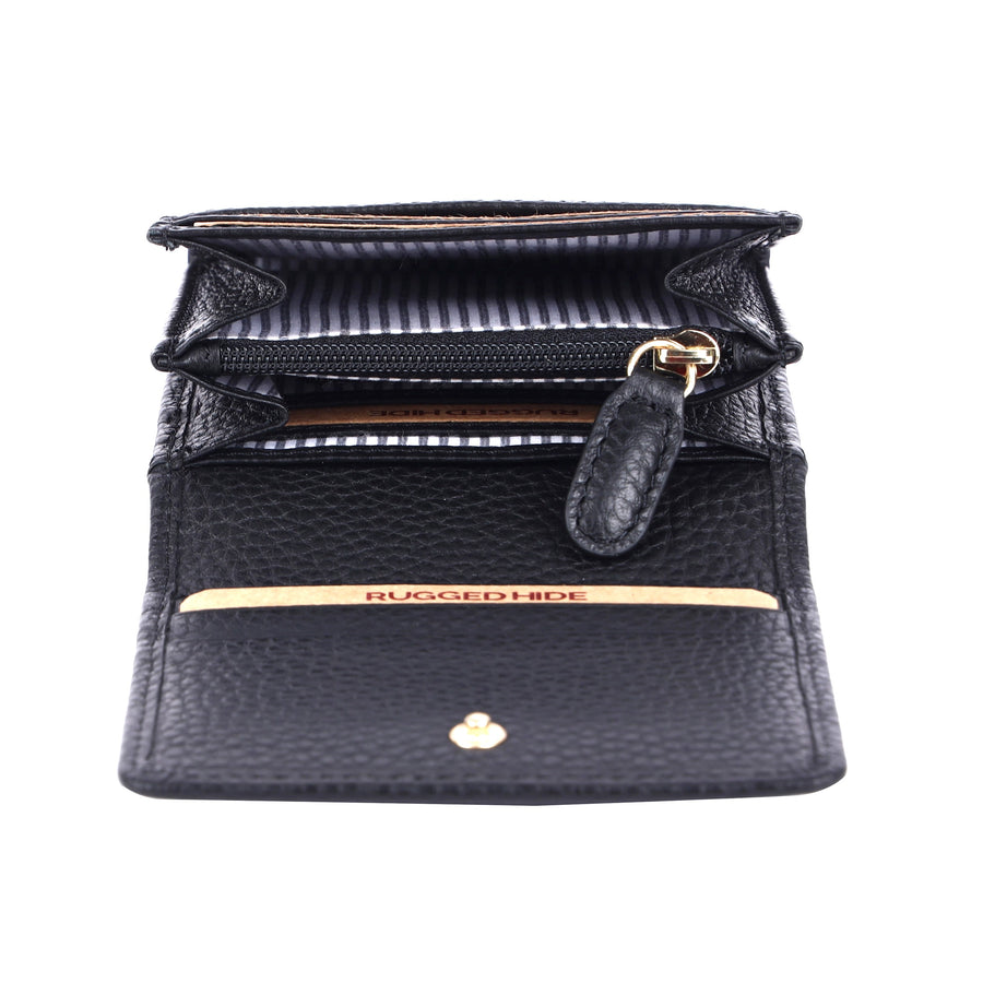 Rugged Hide Black Leonora RUgged Hide Wallet