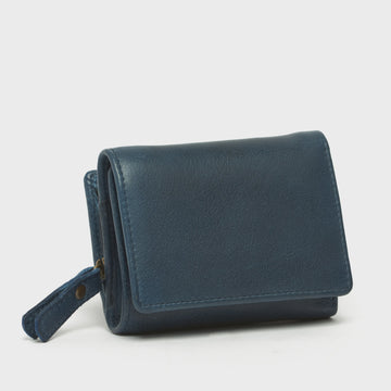 Leather Wallet - Vikky | Navy