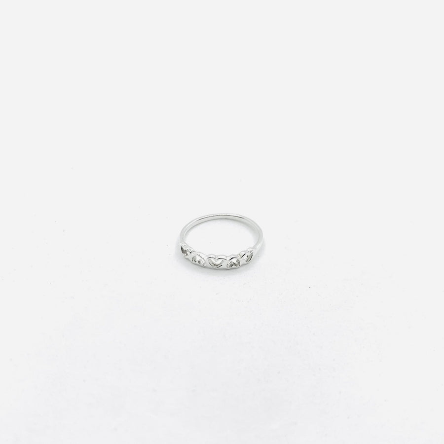 Sterling Silver Ring - Heart Band