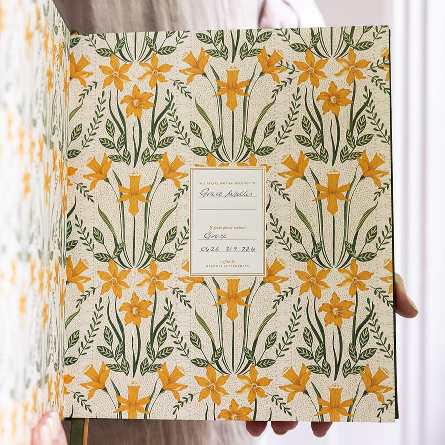 Heirloom Recipe Book Journal - Basil Green