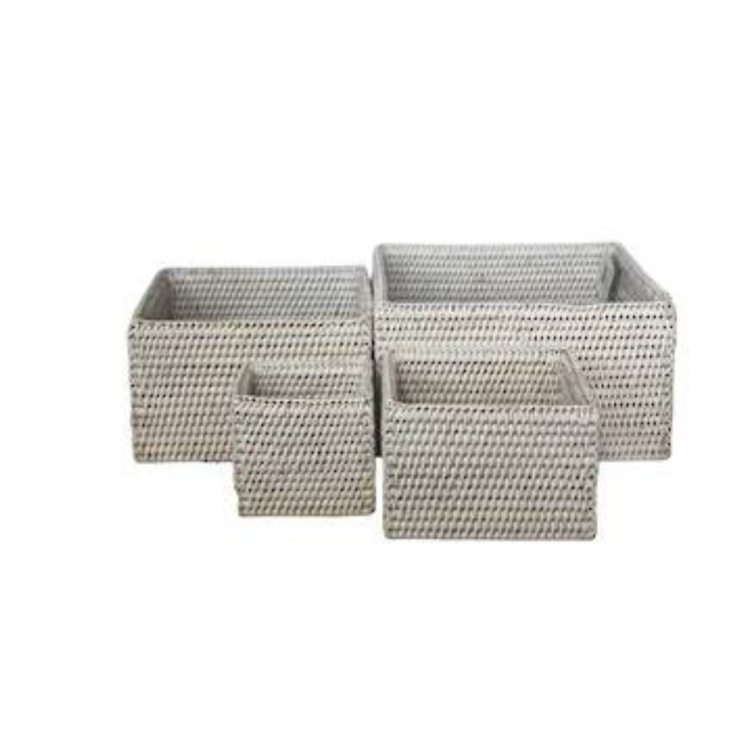 Rattan Boxes - White – Shelf Home + Gifts