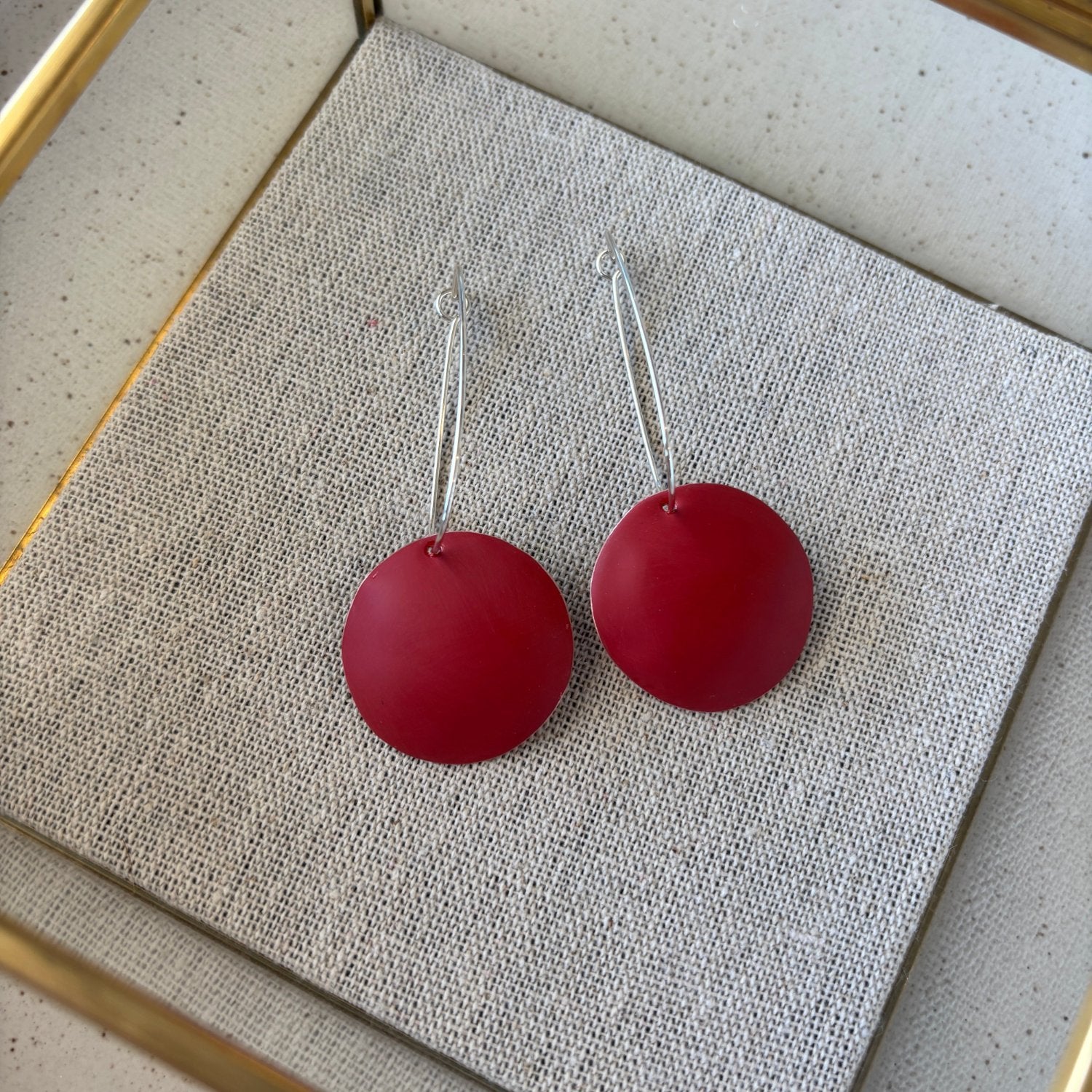 Earrings - Comet Drops love fool RED