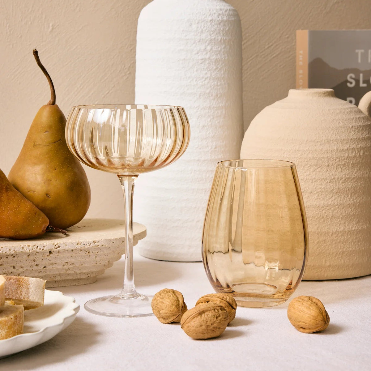 Ripple Cocktail Glass (Set of 2) - Amber