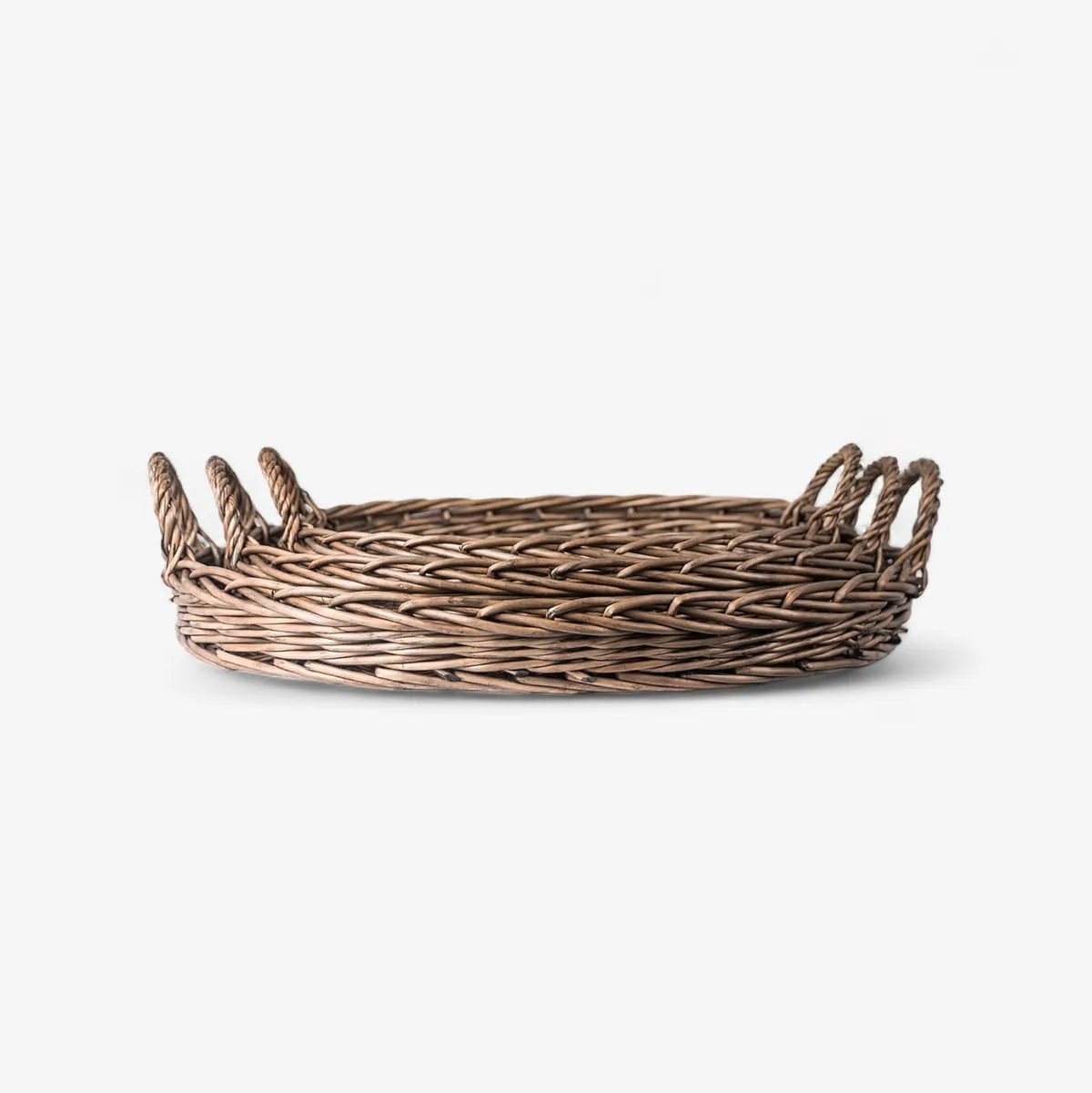 Woven basket on a white background