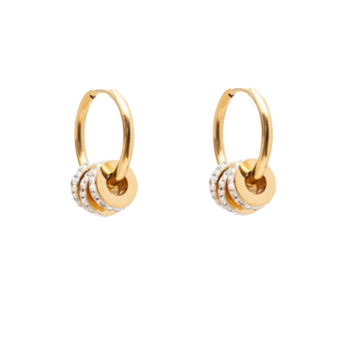 Earrings - Runaway Hoop | Diamante Rings