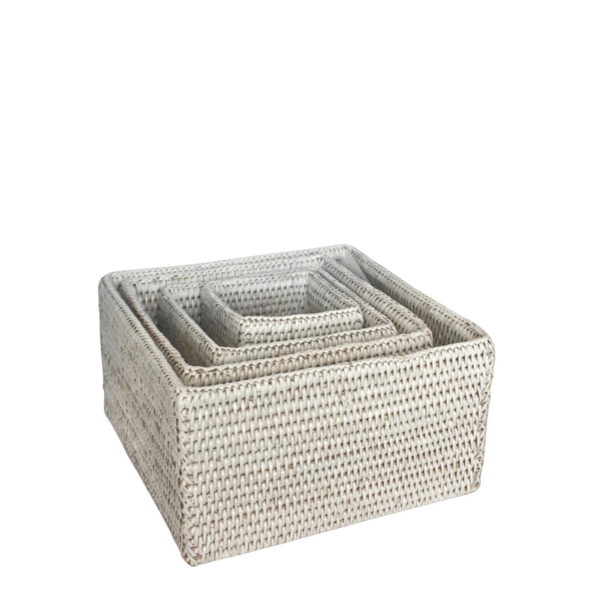Rattan Boxes - White – Shelf Home + Gifts