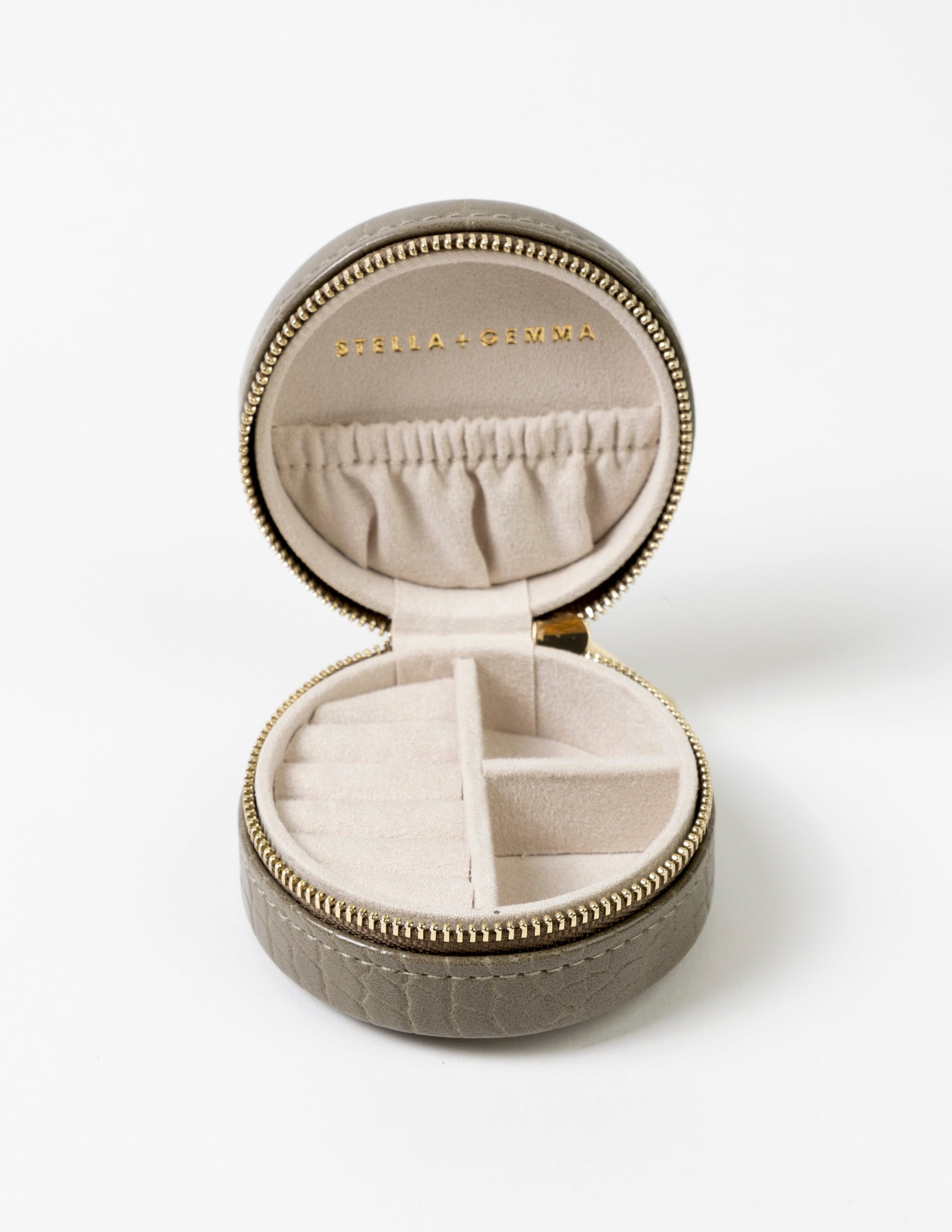 Jewellery, small round case Khaki