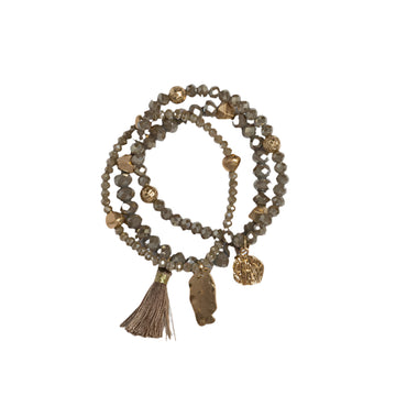 Stella + Gemma Bracelet Set - Smokey Quartz