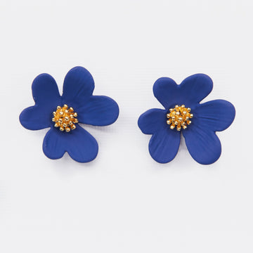 S+G Earrings - Flower Stud | Navy