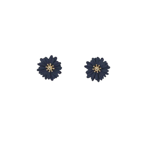 Daisy Stud Earrings Navy