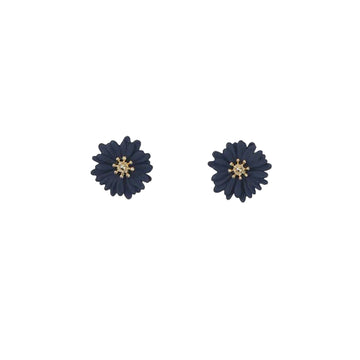 Daisy Stud Earrings Navy