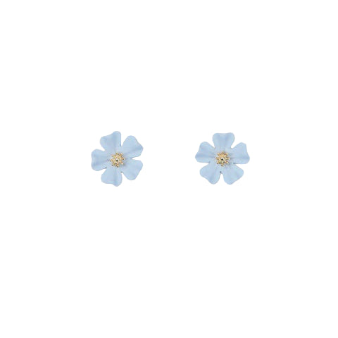 Petal Stud Earrings - Light Blue