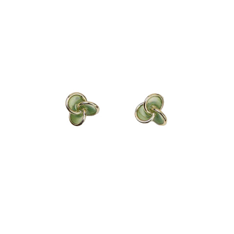 Epoxy Stud Earrings - Green