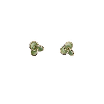 Epoxy Stud Earrings - Green