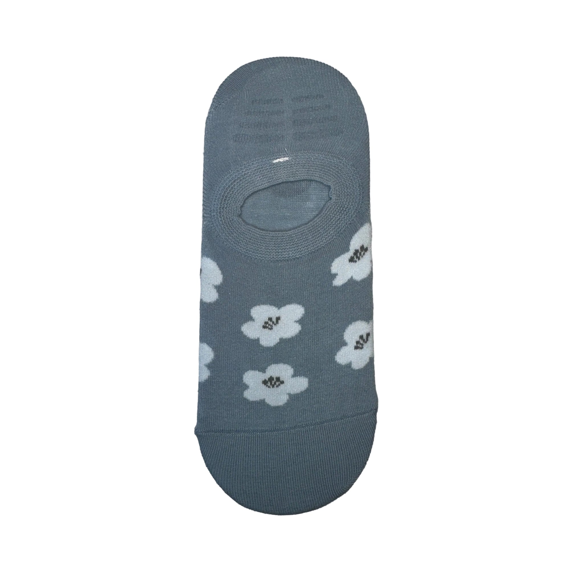 S + G No Show Socks - Baby Blue Flower