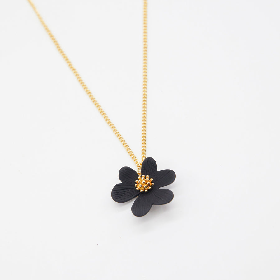 S+G Necklace - Flower | Black