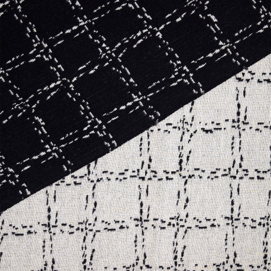 S + G Scarf - Patchwork Black with Tassels SGS1924