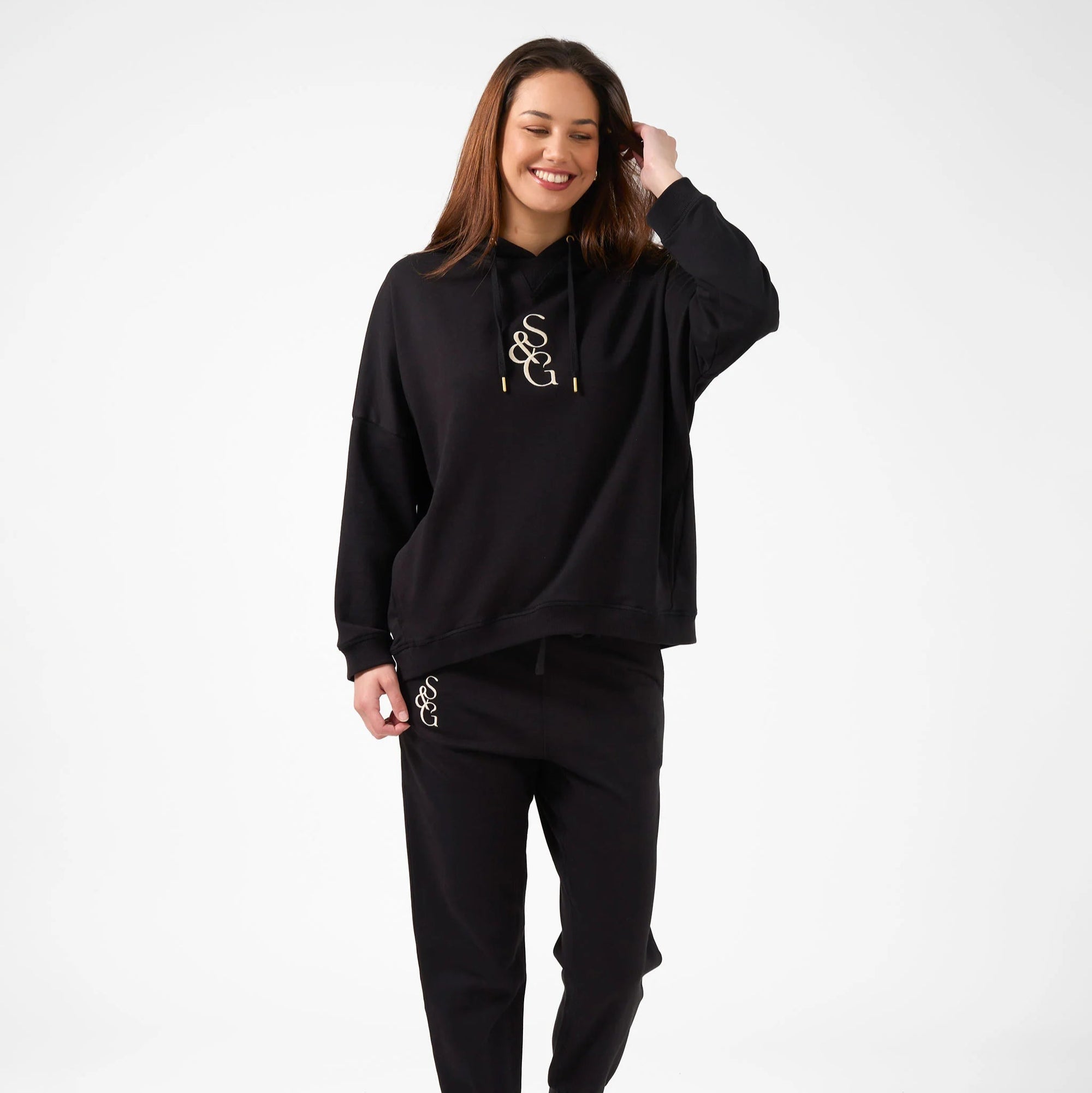 Stella &amp; Gemma Newport Hoodie - Black S+G Logo
