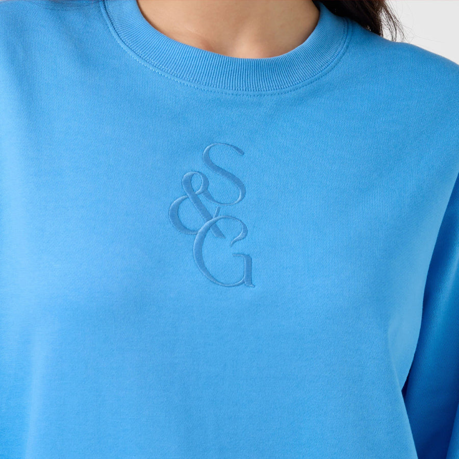 SGSW8274-5 azure sweater logo