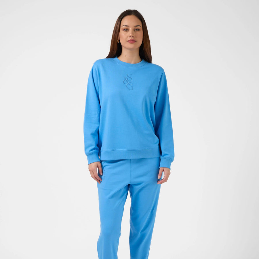 SGSW8274-5 azure sweater logo