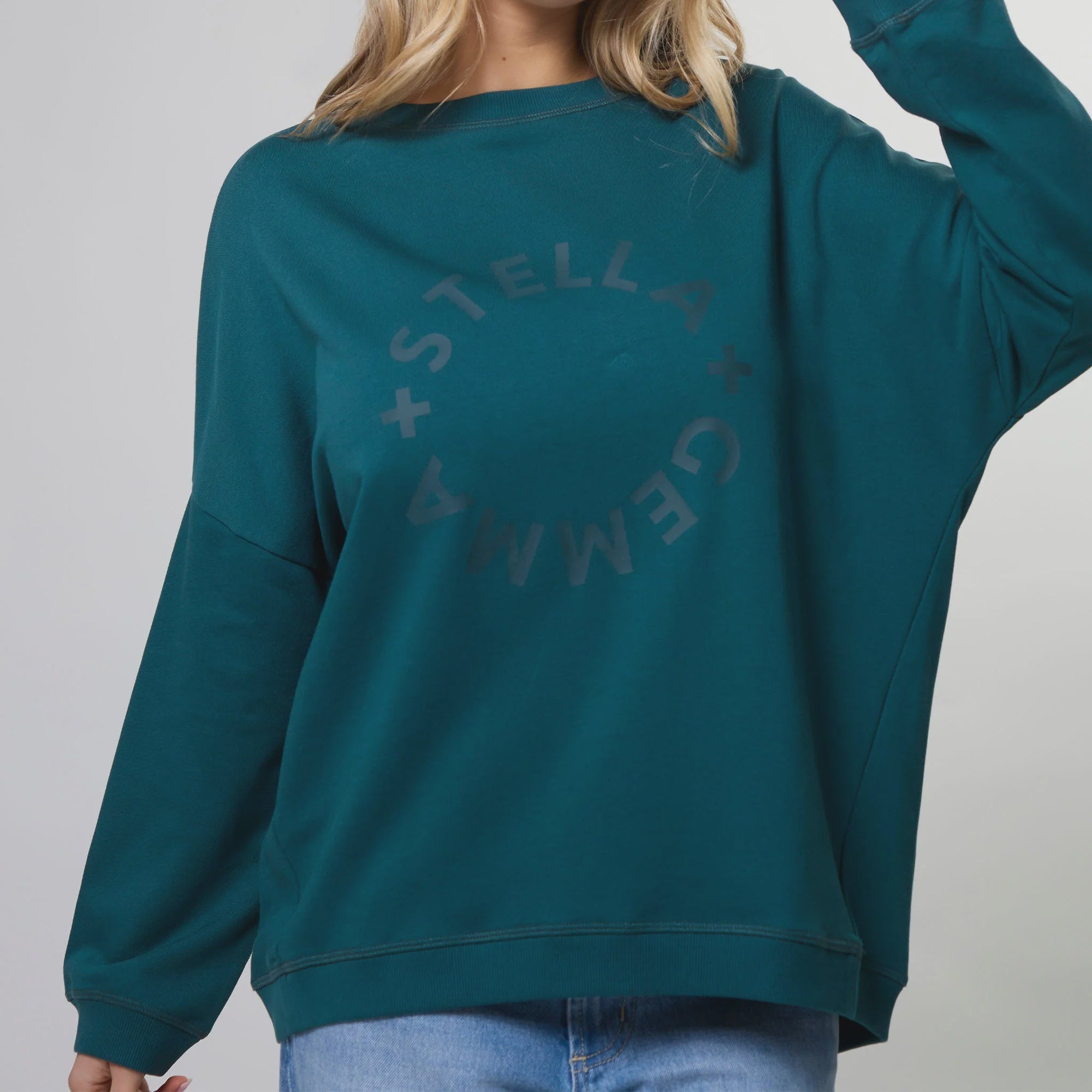 Newport Relaxed Crew Sweater - Teal