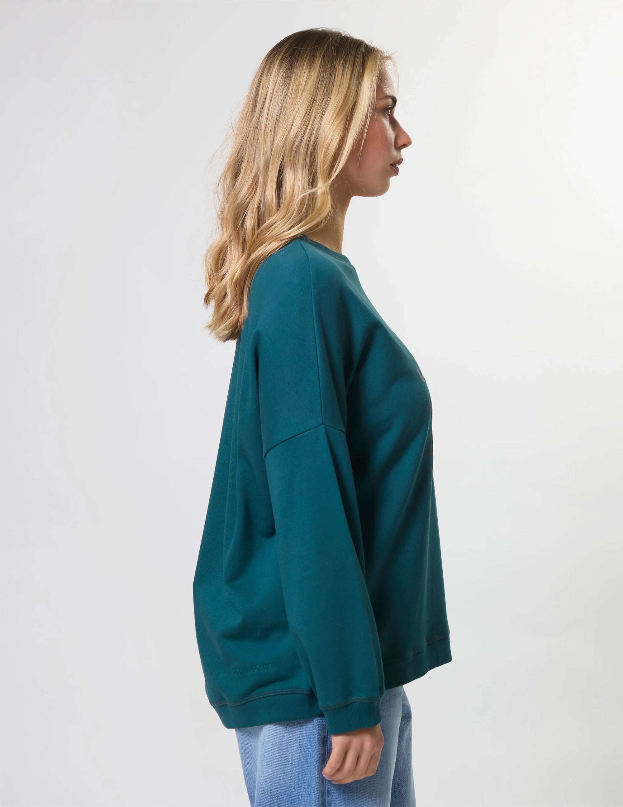 Newport Relaxed Crew Sweater - Teal