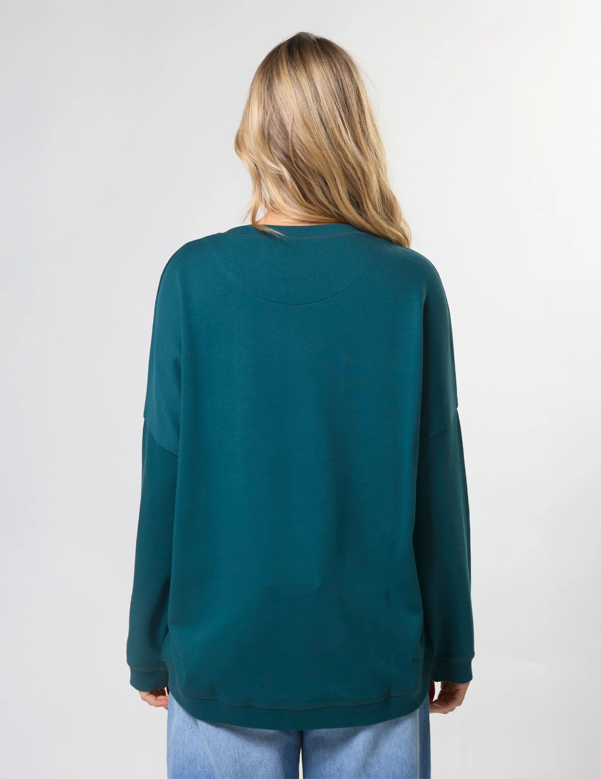 Newport Relaxed Crew Sweater - Teal