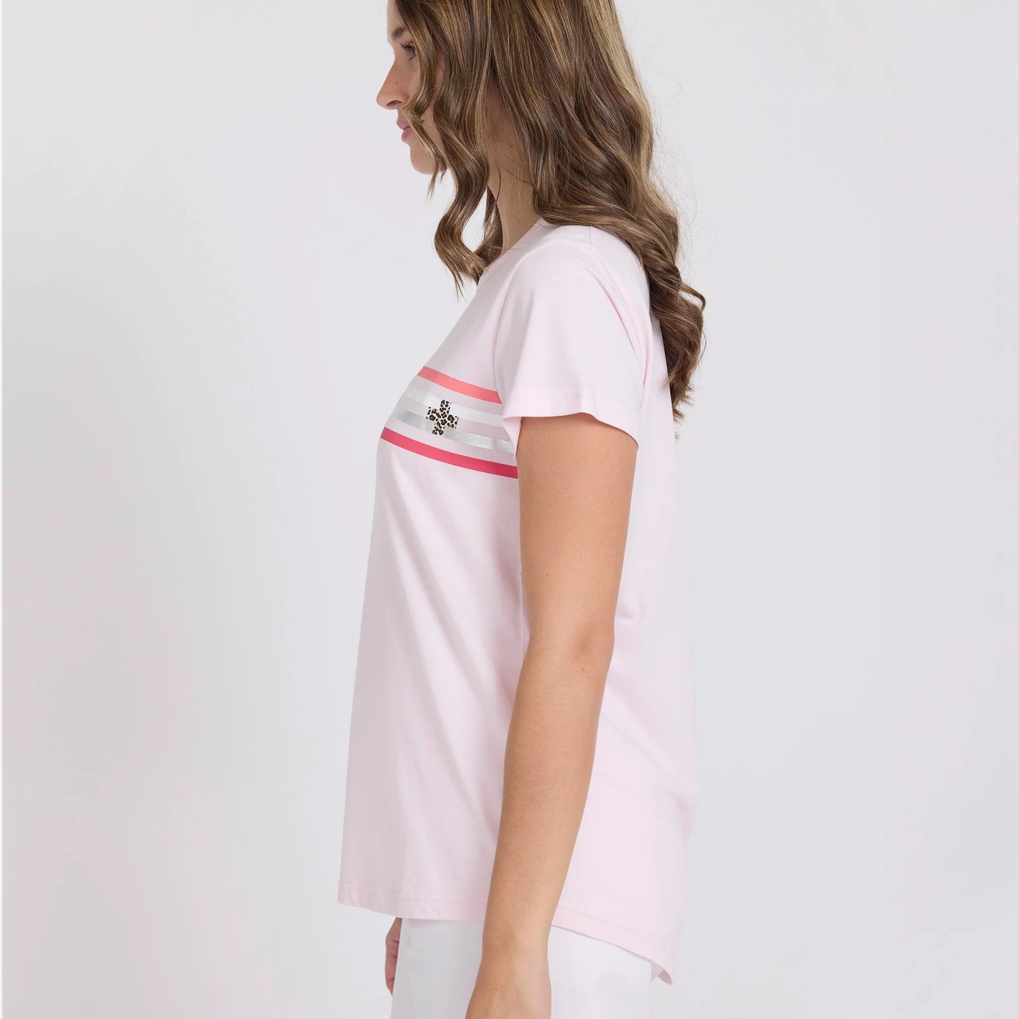 CLASSIC TEE ICON STRIPE - BALLET